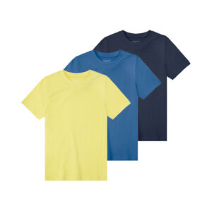 pepperts!® Chlapčenské tričko, 3 kusy (158/164, žltá/námornícka modrá/modrá)
