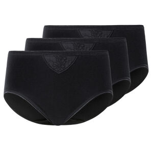 esmara® Dámske nohavičky s vysokým pásom, 3 kusy (M (40/42), čierna)