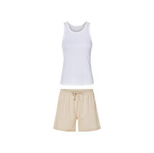 esmara® Dámske krátke pyžamo (XL (48/50), biela/béžová)