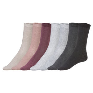 Esmara Loungewear Dámske ponožky, 7 párov (35/38, sivá/ružová/červená)