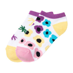 Detské členkové ponožky, 2 páry (35/38, palmy/kvety)
