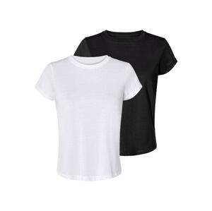 esmara® Dámske tričko, 2 kusy (M (40/42), čierna/biela)