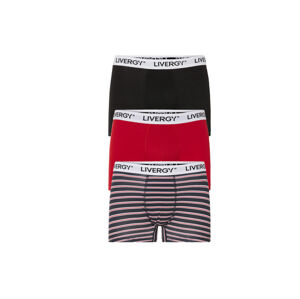 LIVERGY® Pánske boxerky, 3 kusy (XL, čierna/navy modrá/červená)