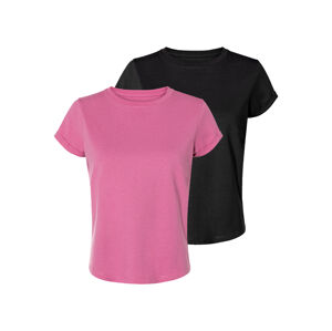 esmara® Dámske tričko, 2 kusy (S (36/38), čierna/ružová)