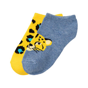 Detské členkové ponožky, 2 páry (31/34, leopardí vzor)