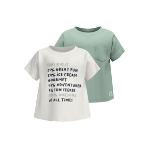 lupilu® Chlapčenské tričko z biobavlny, 2 kusy (134/140, mentolová/biela)