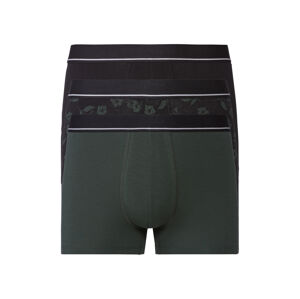LIVERGY® Pánske boxerky, 3 kusy (M, tmavozelená/čierna)