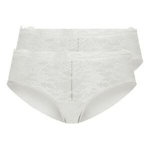 esmara® Dámske bedrové nohavičky s čipkou, 2 kusy (XS (32/34), biela)