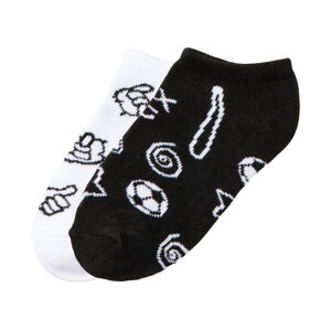 Detské členkové ponožky, 2 páry (35/38, čierna/biela)