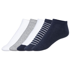 LIVERGY® Pánske nízke ponožky, 5 párov (43/46, navy modrá/biela/sivá)