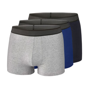 PARKSIDE® Pánske boxerky, 3 kusy (L, tmavomodrá/sivá/modrá)